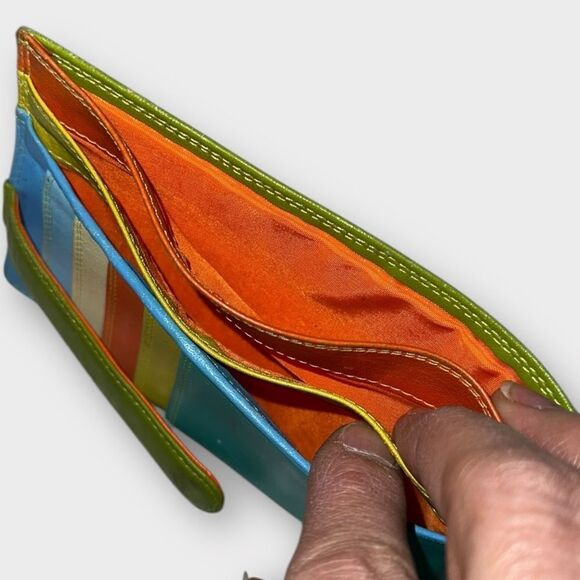 Multicolored Mywalit butter soft leather bifold credit card holder and zip purse - Picture 6 of 10